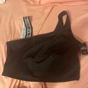 Pink unlined sports bra